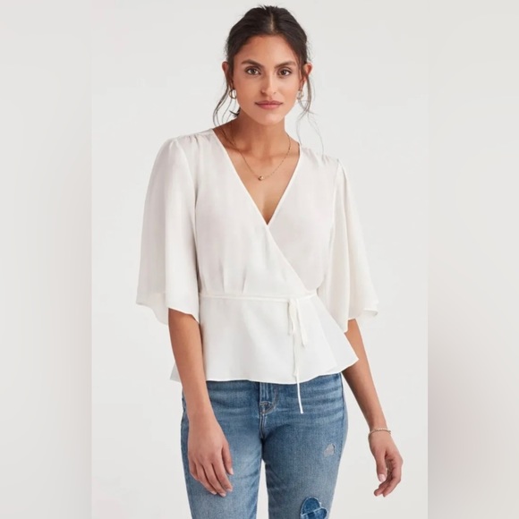 7 for all mankind blouse. - white/cream - size xs - new with tags - Picture 4 of 7